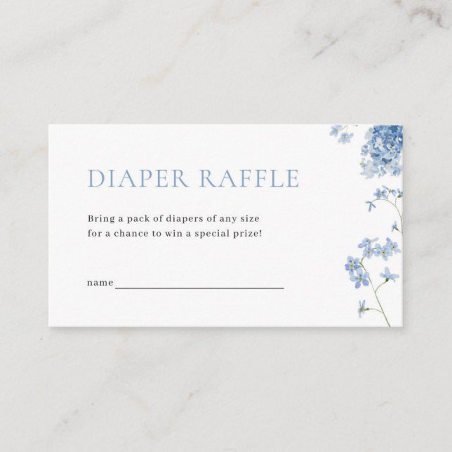 Tarjeta De Mesa Blue Boy Baby Bloom Baby Shower Diaper Raffle Card (Anverso)
