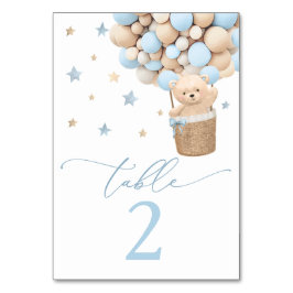 Tarjeta De Mesa Blue Boy Teddy Bear Baby Shower