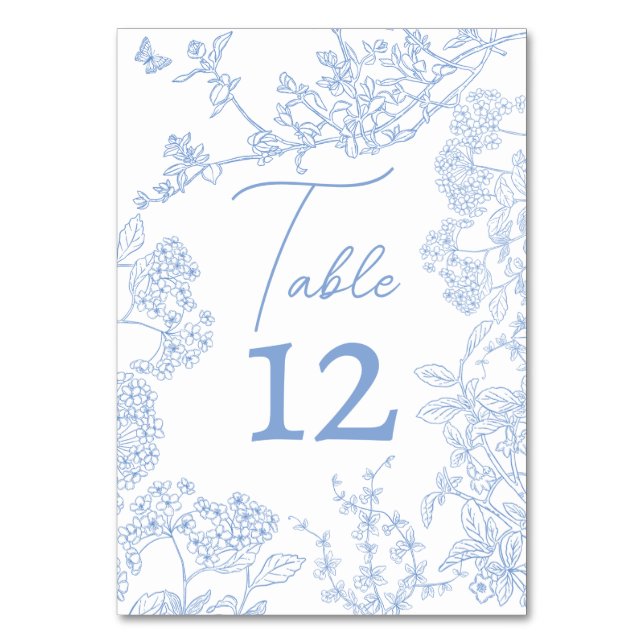 Tarjeta De Mesa Blue Chinoiserie Toile de Jouy Boda Save Date (Reverso)