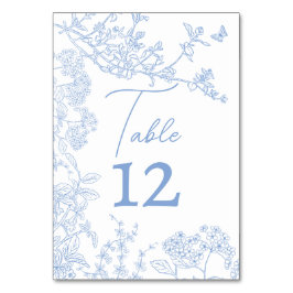 Tarjeta De Mesa Blue Chinoiserie Toile de Jouy Boda Save Date