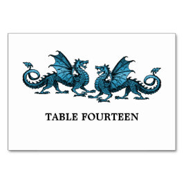 Tarjeta de mesa Blue Elegant Dragons