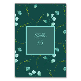 Tarjeta De Mesa Blue Garden Watercolor Stems Boda