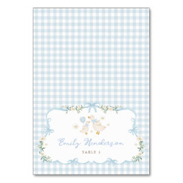 Tarjeta De Mesa Blue Gingham Silly Goose Table Place Cards