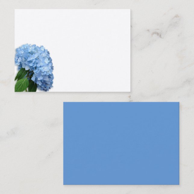Tarjeta De Mesa Blue Heaven Hydrangea Flor Blanc Blanco (Anverso / Reverso)