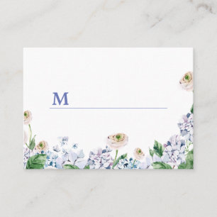 Tarjeta De Mesa Blue Hydrangea White Rose 100 cumpleaños