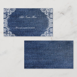 Tarjeta De Mesa Blue Jean Denim Y Lace Table