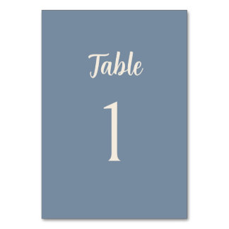 Tarjeta De Mesa Blue Periwinkle Minimalist Wedding Table Number