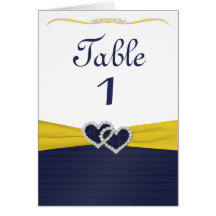 Tarjeta de mesa Blue Pleats and Diamond Hearts