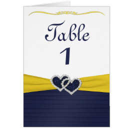 Tarjeta de mesa Blue Pleats and Diamond Hearts