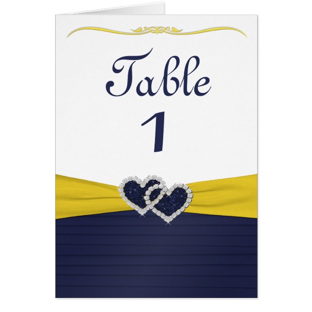 Tarjeta de mesa Blue Pleats and Diamond Hearts (Frente)