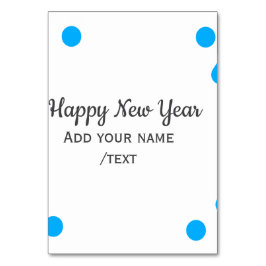 Tarjeta De Mesa Blue polkadots happy new year add name messasimple