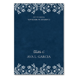 Tarjeta De Mesa Blue Talavera Mexican Theme Wedding Place Cards