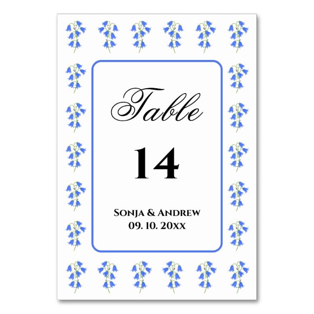 Tarjeta De Mesa Bluebells (Anverso)