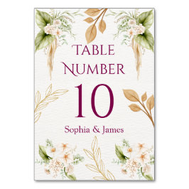 Tarjeta De Mesa Blush Floral Gold Geometric wedding