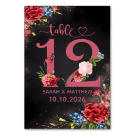 Tarjeta De Mesa Blush Floral Wedding Table Number  12 Card