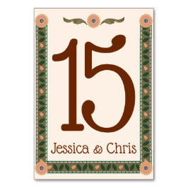 Tarjeta De Mesa Boda acogedor Homespun