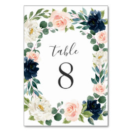 Tarjeta De Mesa Boda acuarela de Moda floral rosa de la marina y R