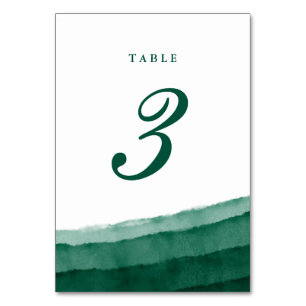 Tarjeta De Mesa Boda acuarela verde esmeralda