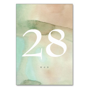 Tarjeta De Mesa Boda acuática suave Pastel Beach