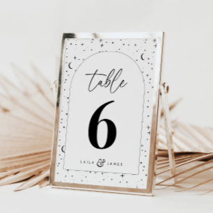 Tarjeta De Mesa Boda arqueado celeste