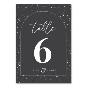 Tarjeta De Mesa Boda arqueado celeste de carbón vegetal