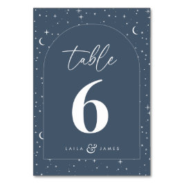 Tarjeta De Mesa Boda arqueado celestial de la Marina