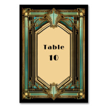 Boda Art Deco dorado turquesa negro