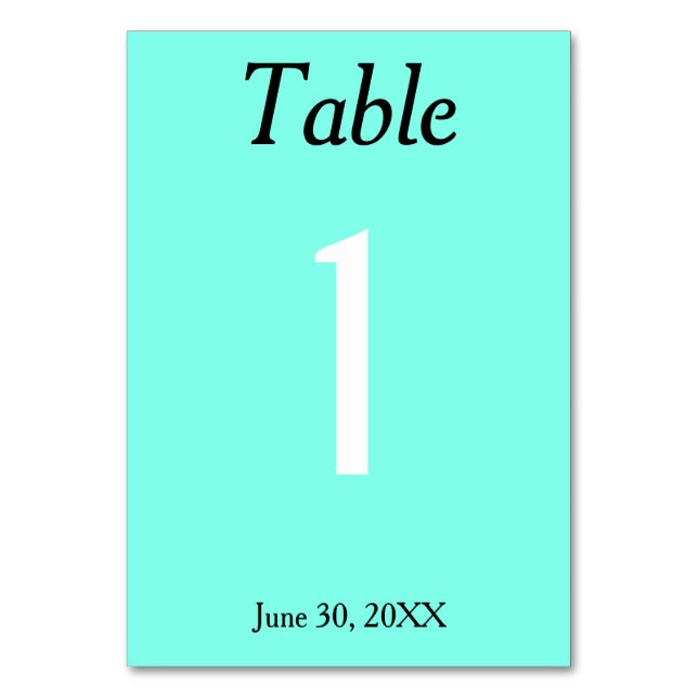 Tarjeta De Mesa Boda azul (Anverso)