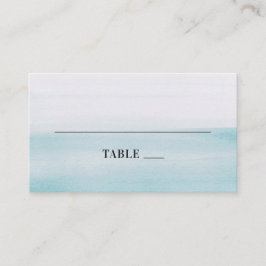 Tarjeta De Mesa Boda azul acuarela. Moderna y elegante náutica