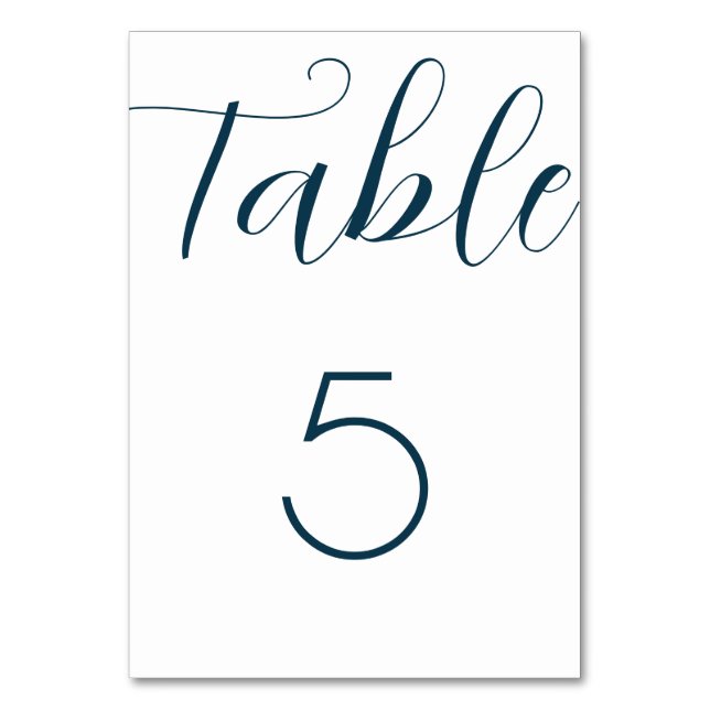 Tarjeta De Mesa Boda azul de la Marina (Reverso)