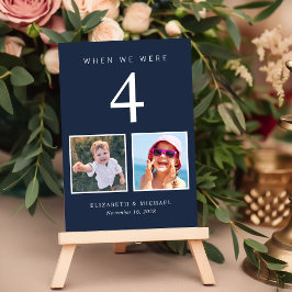 Tarjeta De Mesa Boda azul de la Marina de Fun Photo