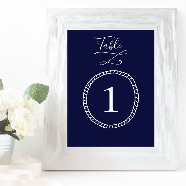 Tarjeta De Mesa Boda azul de la Marina de Guerra Náutica Moderna (Subido por el creador)
