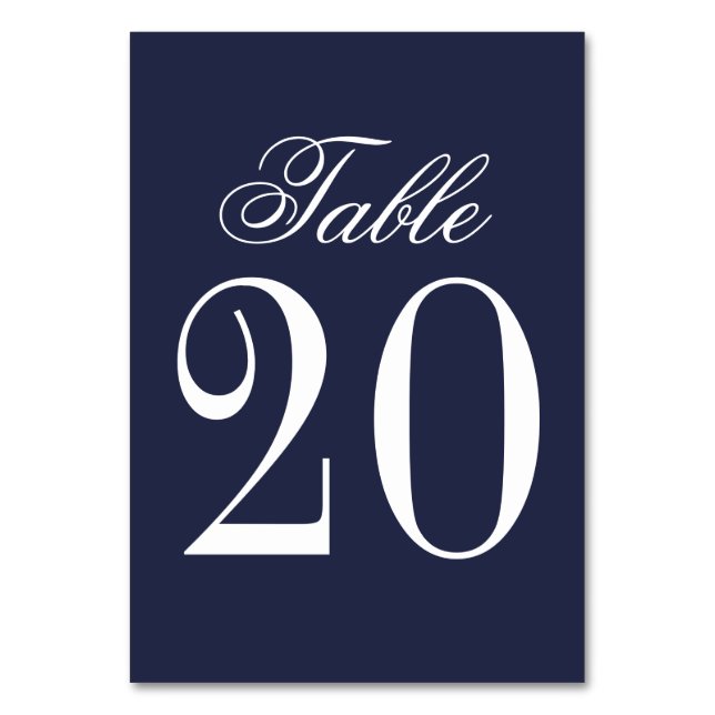 Tarjeta De Mesa Boda azul de la Marina Náutica (Anverso)