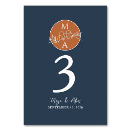 Tarjeta De Mesa Boda Azul Marino