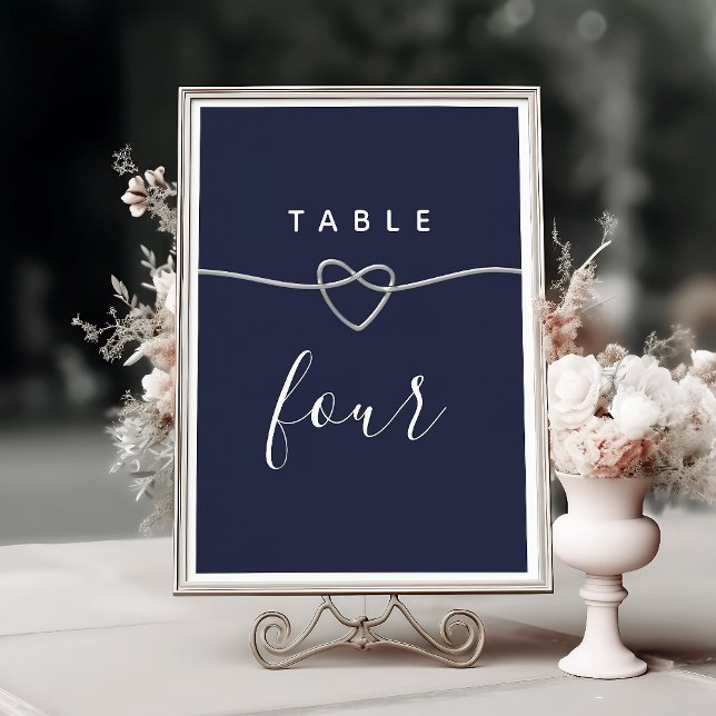 Tarjeta De Mesa Boda Azul Marino Chic (Subido por el creador)