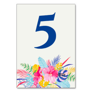 Tarjeta De Mesa Boda azul marino rosa salvaje bosque perenne