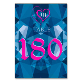 Tarjeta De Mesa Boda azul moderno