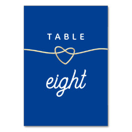 Tarjeta De Mesa Boda azul moderno