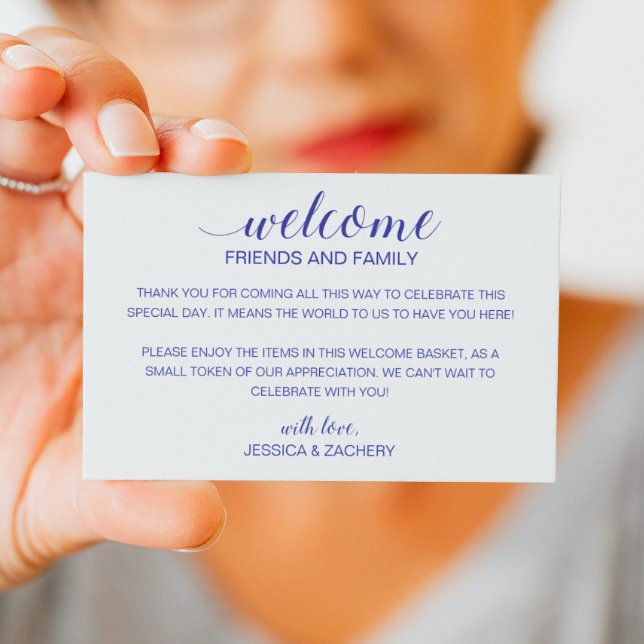 Tarjeta De Mesa Boda azul moderno Bienvenida Cesta de bolsa de reg (Subido por el creador)