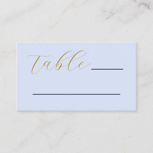 Tarjeta De Mesa Boda azul opulento (Anverso)