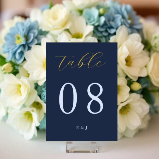 Tarjeta De Mesa Boda azul opulento (Subido por el creador)