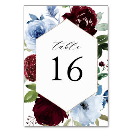 Tarjeta De Mesa boda azul polvoriento