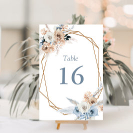 Tarjeta De Mesa boda azul polvoriento