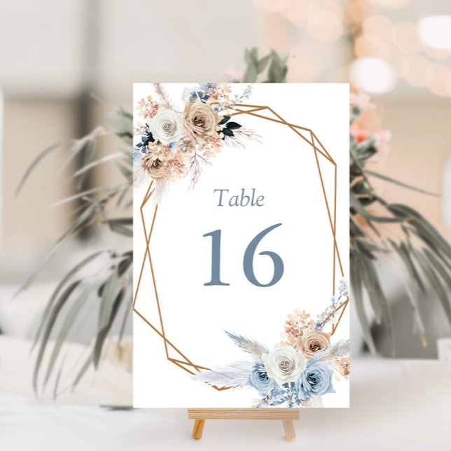 Tarjeta De Mesa boda azul polvoriento (Subido por el creador)
