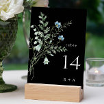 Tarjeta De Mesa Boda Black Elegant Watercolor Wildflowers<br><div class="desc">Este número de mesa boda cuenta con hermosas acuarelas pintadas a mano y decoradas como un ramo,  perfecto para bodas de primavera,  verano o otoño. Para una personalización más avanzada de este diseño,  haga clic en el BOTÓN HERRAMIENTA DE DISEÑO AZUL de arriba. También están disponibles los elementos coincidentes.</div>