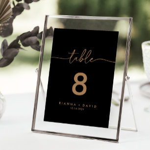 Tarjeta De Mesa Boda Black Gold Classic