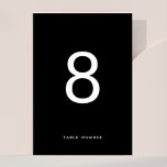 Tarjeta De Mesa Boda BLANCO BLANCO BLANCO NEGRO ultra moderno y Mi<br><div class="desc">Ultra moderno Minimalista SIMPLE BLANCO NEGRO Número de tabla boda</div>