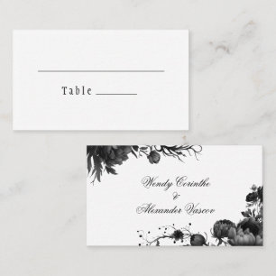 Tarjeta De Mesa Boda blanco gótico clásico plano