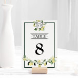 Tarjeta De Mesa Boda blanco monograma del jardín de limón<br><div class="desc">El diseño de este número de mesa Boda blanco monograma de limón Garden es una excelente elección para crear una estética elegante y hermosa para su boda u otra ocasión especial. El blanco clásico, con una sofisticada tipografía negra y caligrafía de moda, le da un toque de modernidad a la...</div>