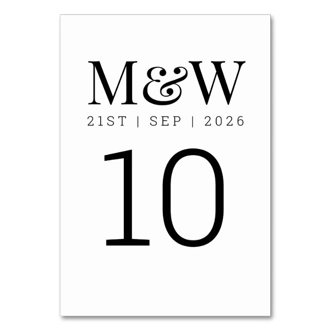 Tarjeta De Mesa Boda blanco negro (Reverso)